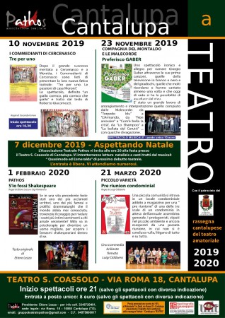 Convenzione per la rassegna teatrale dell'associazione "Pathos" - Cantalupa